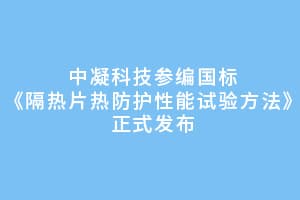 填补行业空白！中凝科技参编国标《隔热片热防护性能试验方法》正式发布